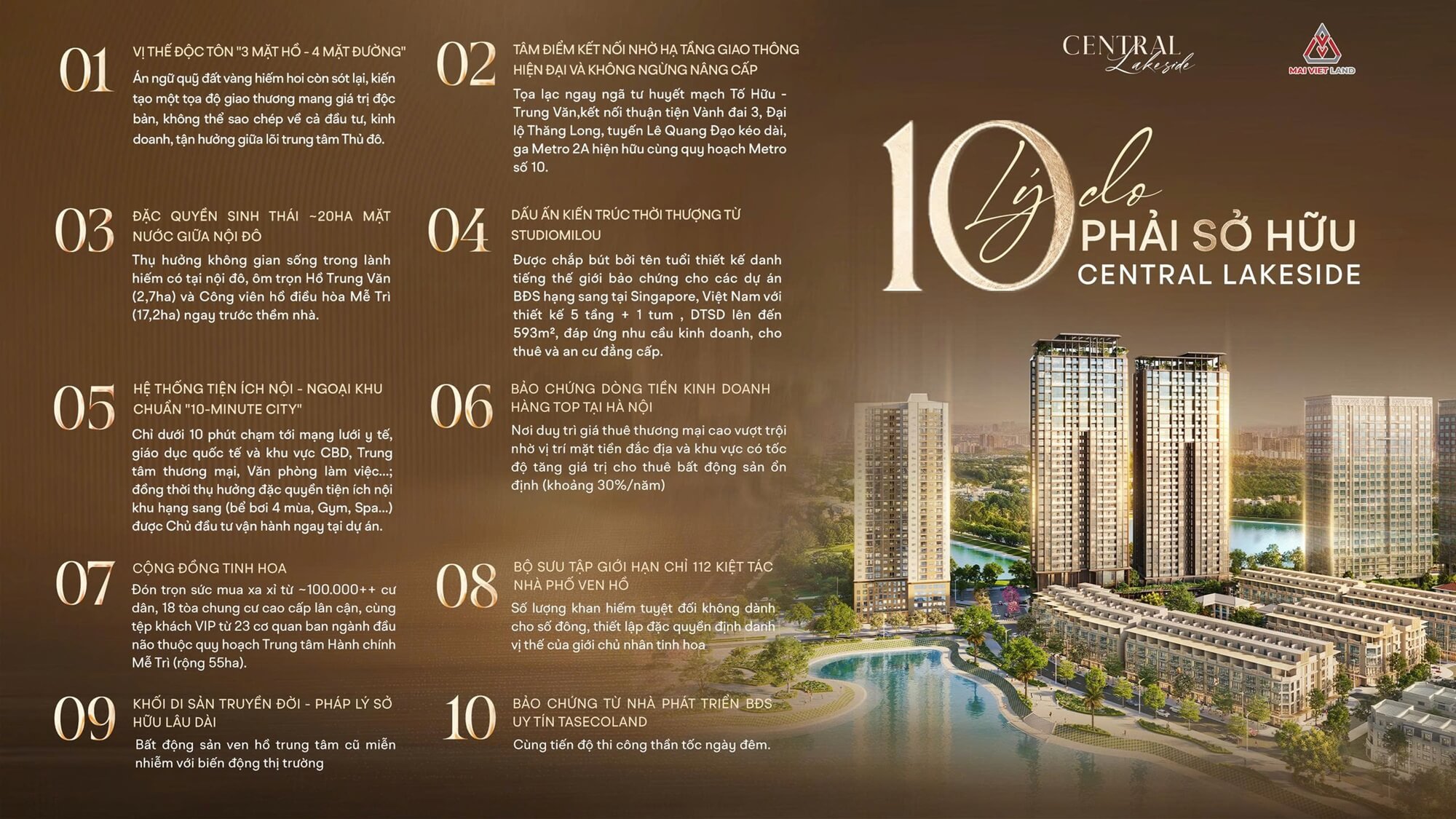 10 lý do nên sở hữu dự án central lakeside trung văn