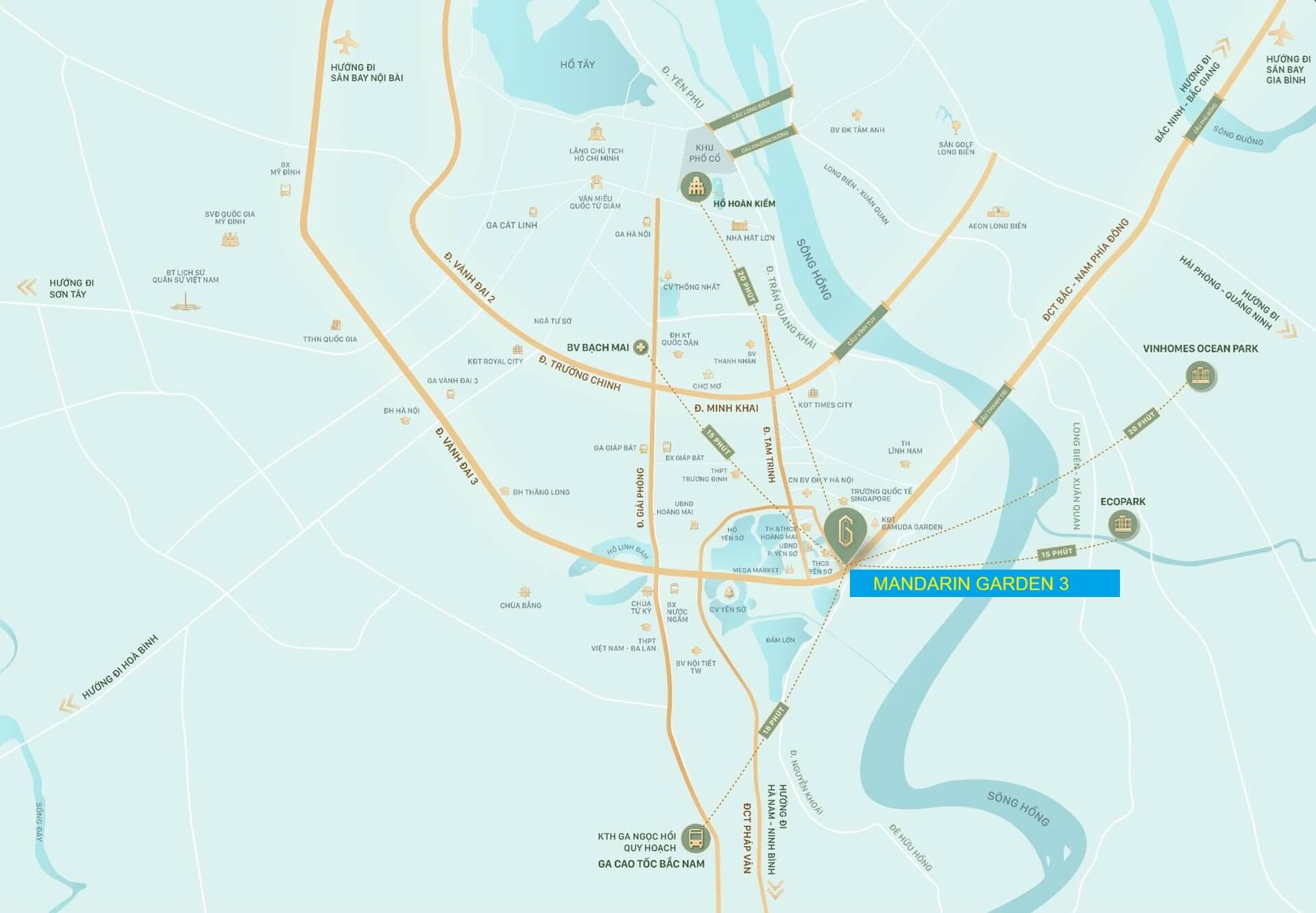 vị trí dự án mandarin garden 3 yên sở hà nội