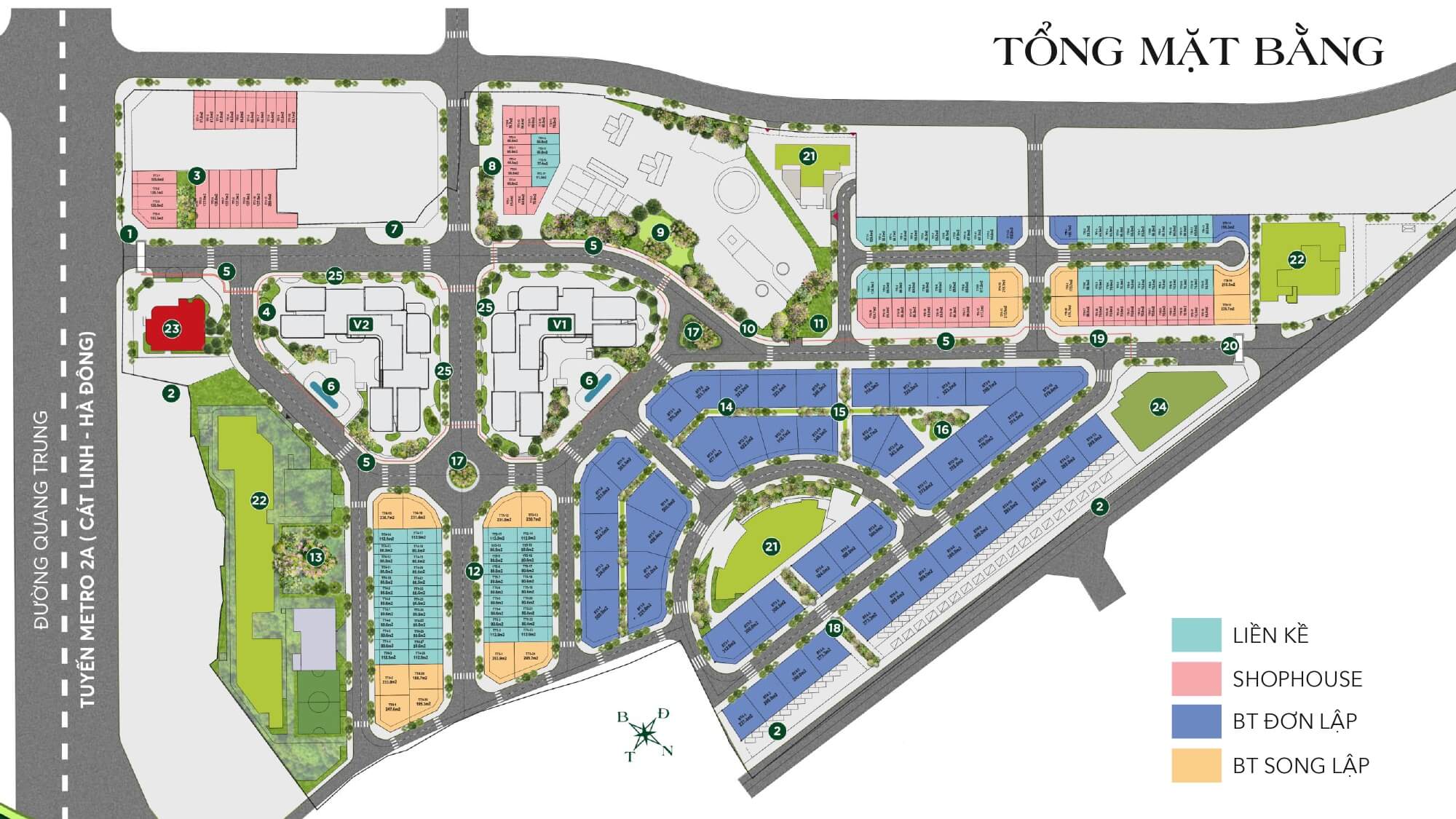 mặt bằng dự án urban green oasis văn la hà đông