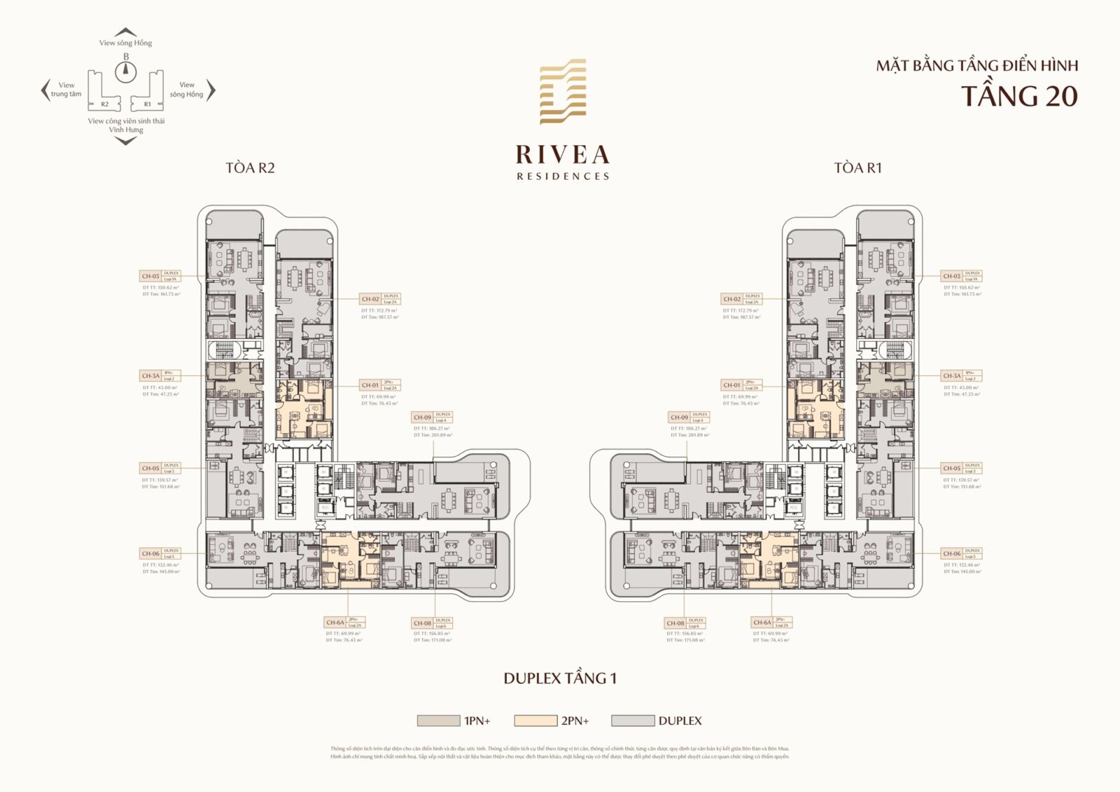 mặt bằng tầng 20 dự án rivea residences hà nội