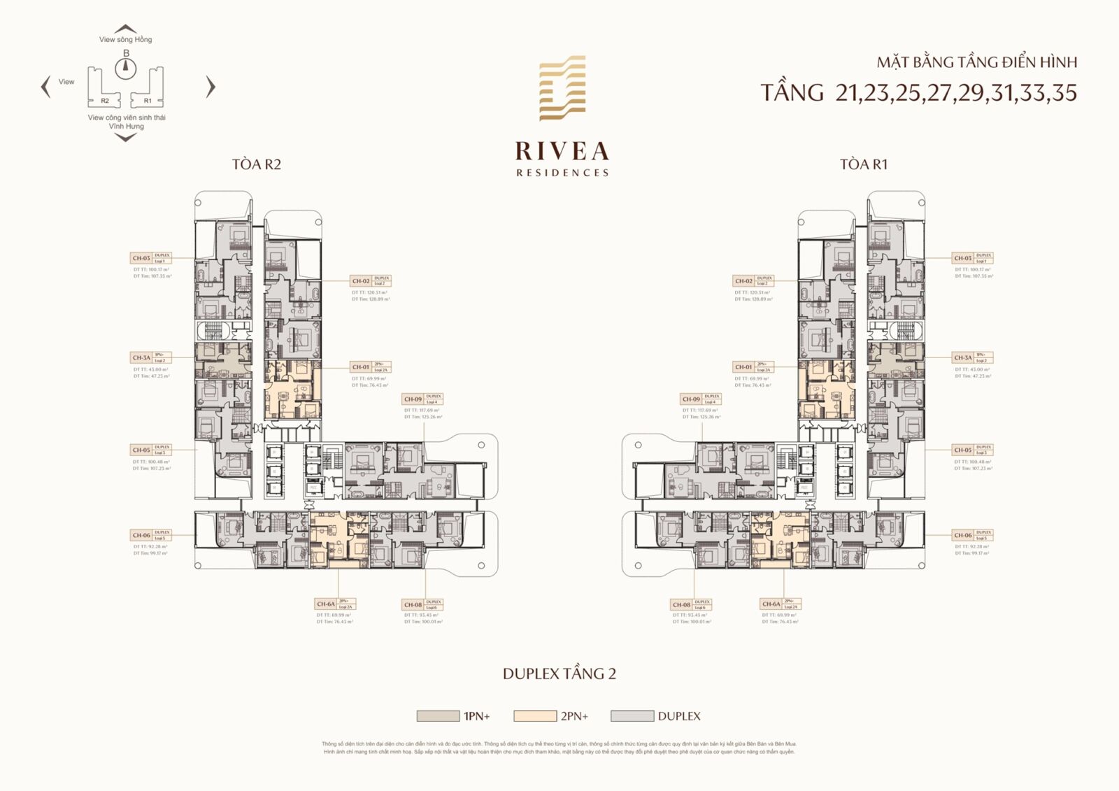 mặt bằng tầng 21,23,25,27,29,31,33,35 dự án rivea residences hà nội