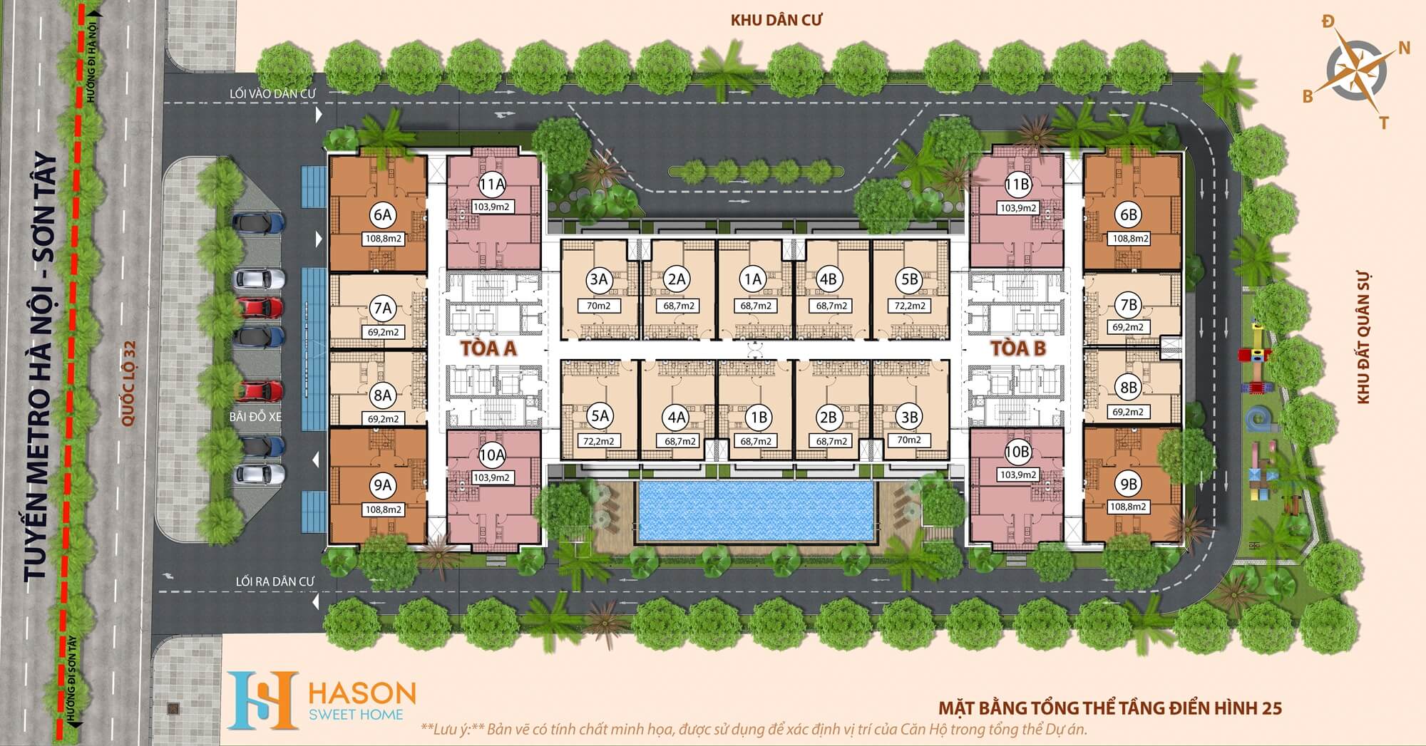 mặt bằng dự án hà sơn sweet home trạm trôi