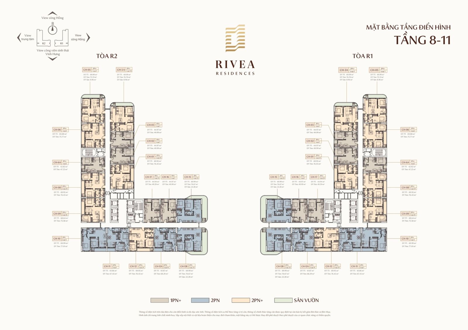 mặt bằng tầng 8-11 dự án rivea residences hà nội