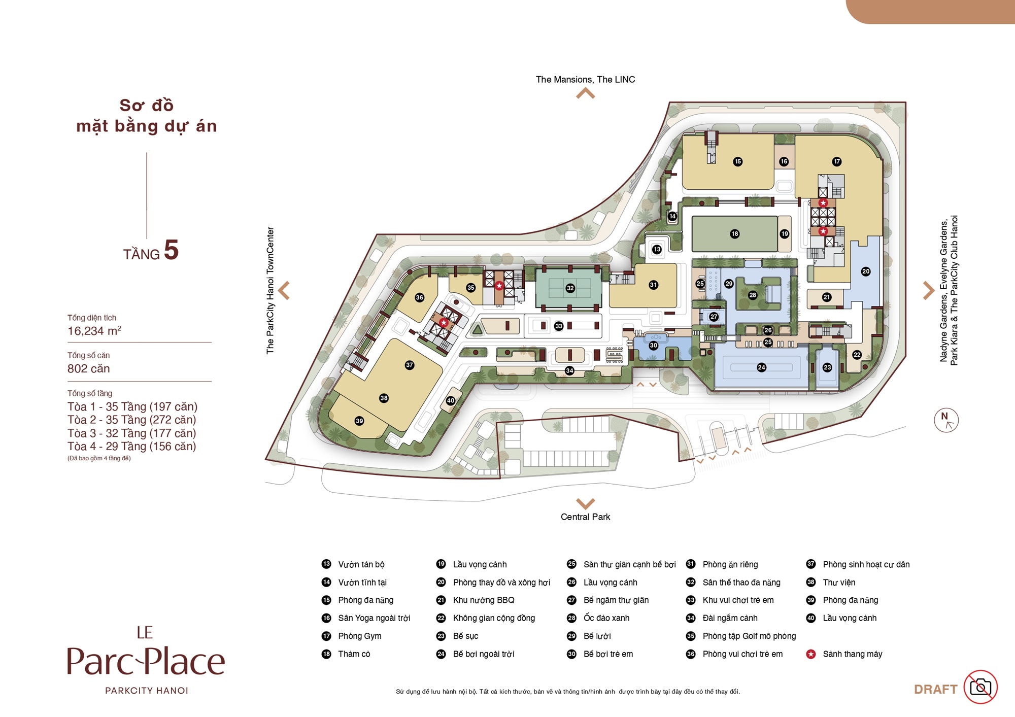tiện ích dự án le parc place @parkcity hanoi