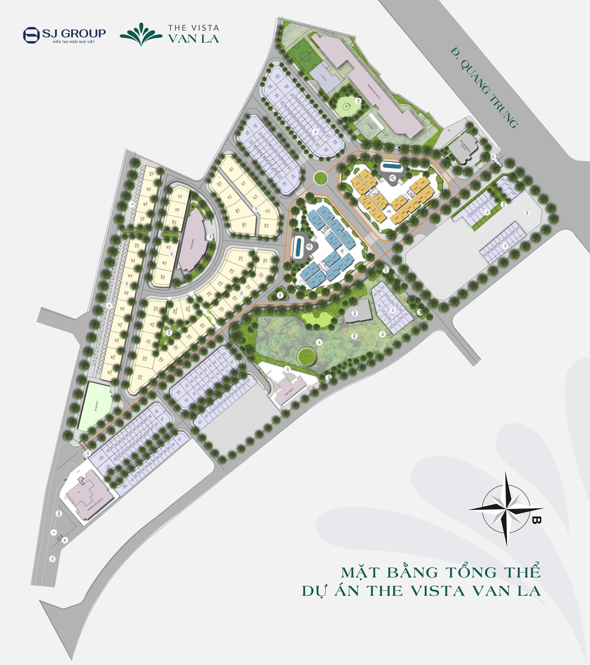 mặt bằng dự án the vista văn la hà đông
