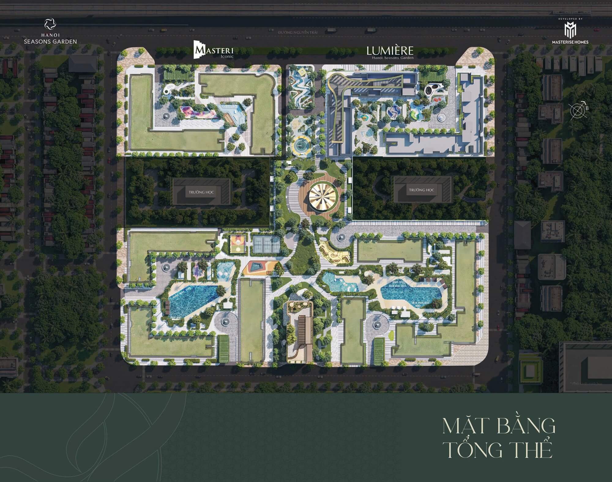mặt bằng tổng thể dự án lumiere hanoi seasons garden nguyễn trãi