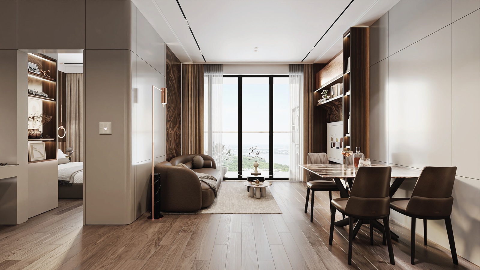 nội thất căn hộ alumi