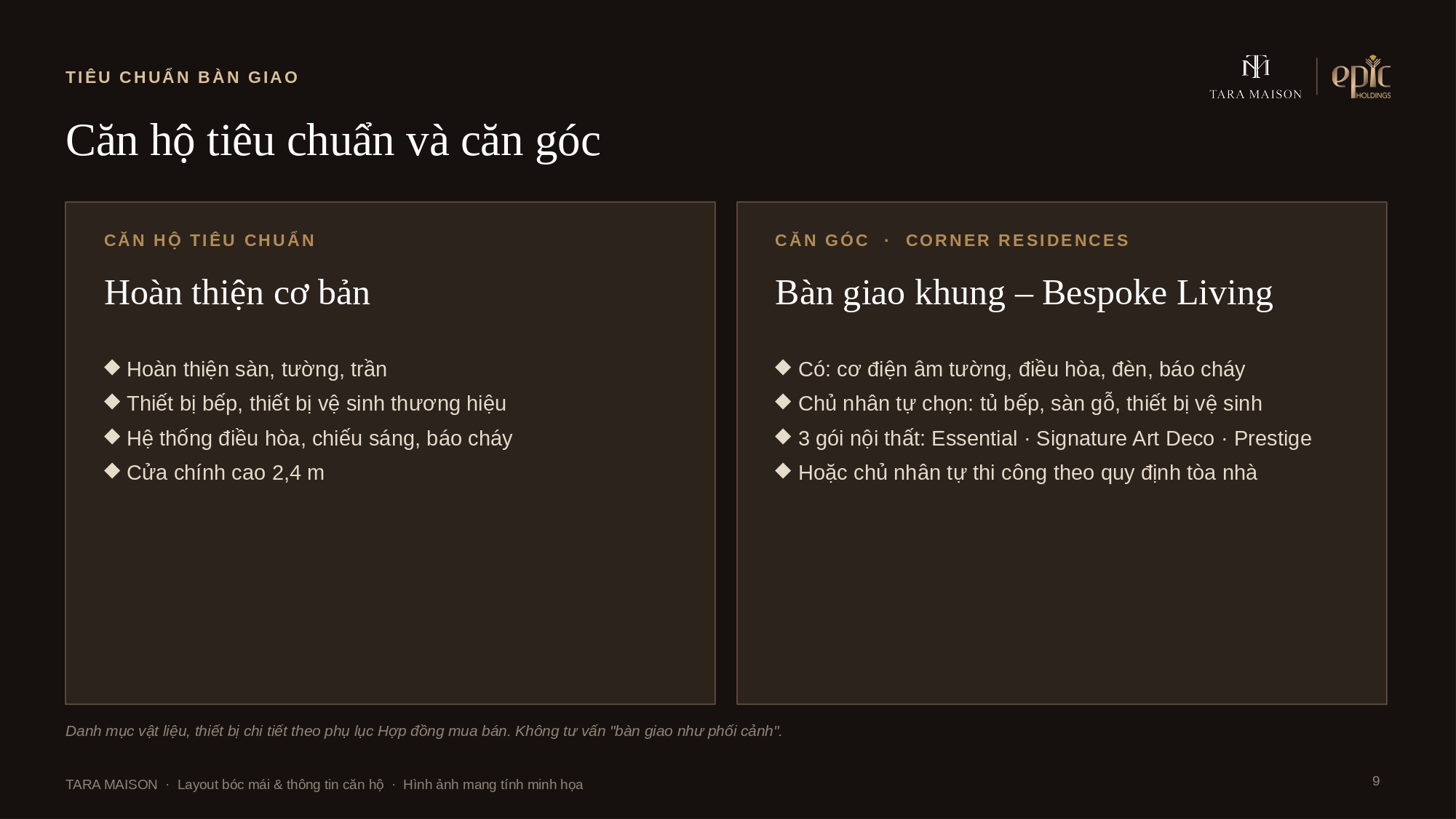 nội thất căn hộ tara maison mỹ đình