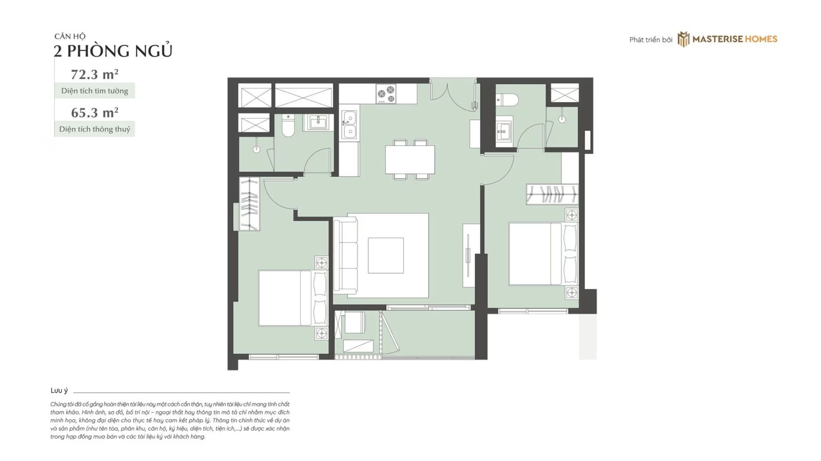 thiết kế căn hộ 2 phòng ngủ lumiere essence peak cổ loa