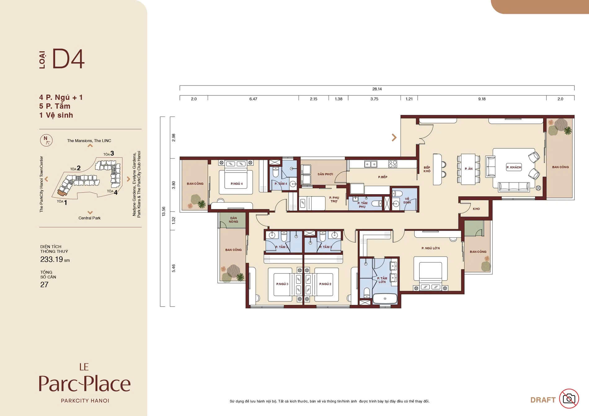 thiết kế căn hộ le parc place parkcity hà nội