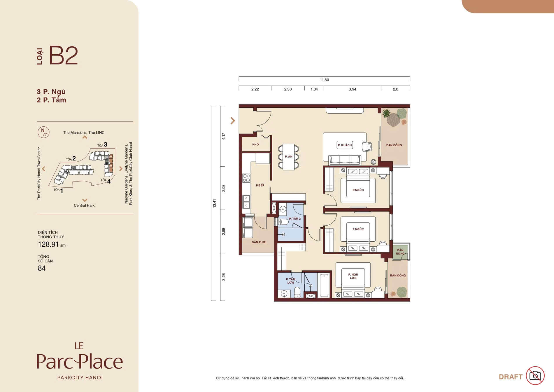thiết kế căn hộ le parc place parkcity hà nội