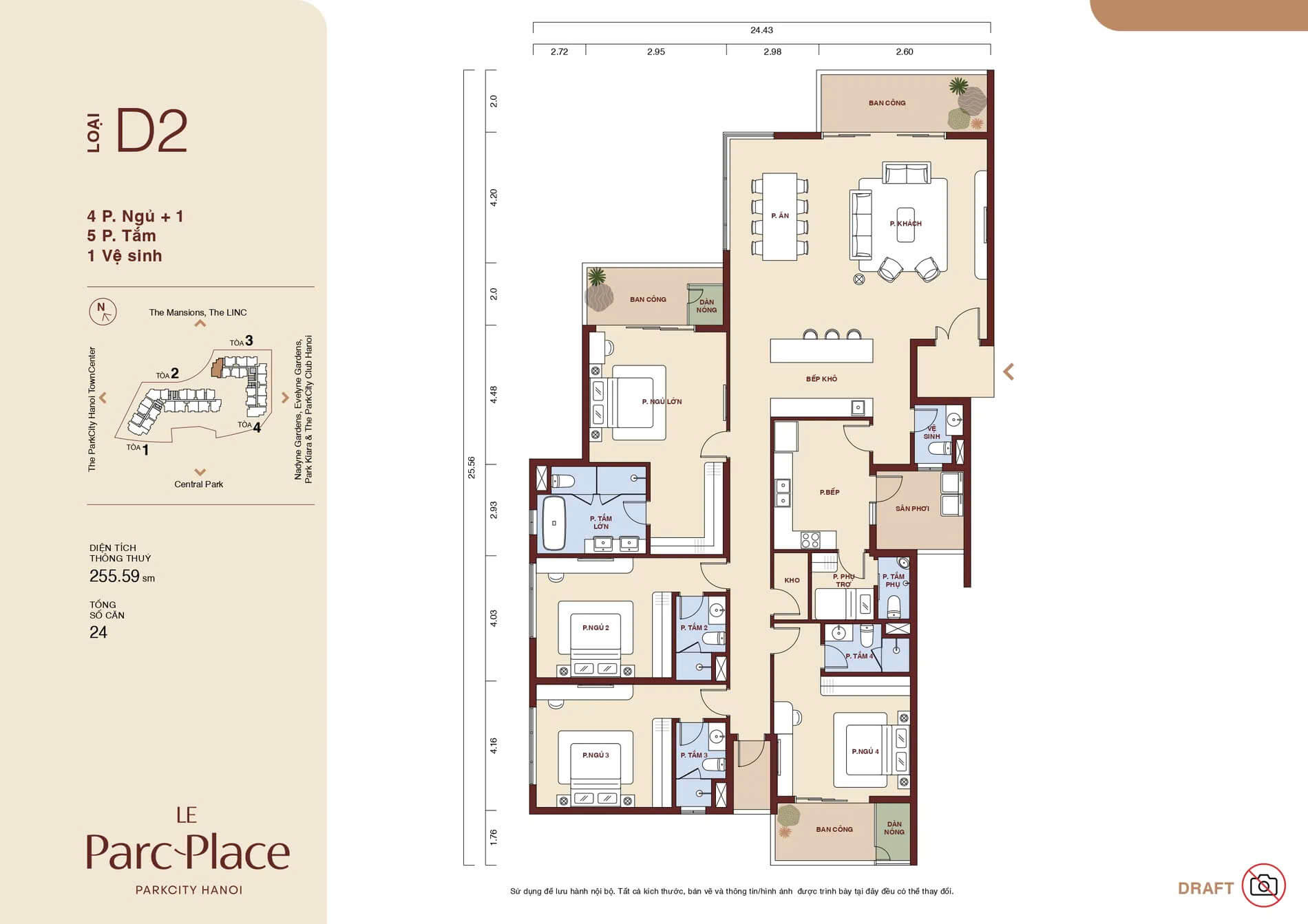 thiết kế căn hộ le parc place parkcity hà nội
