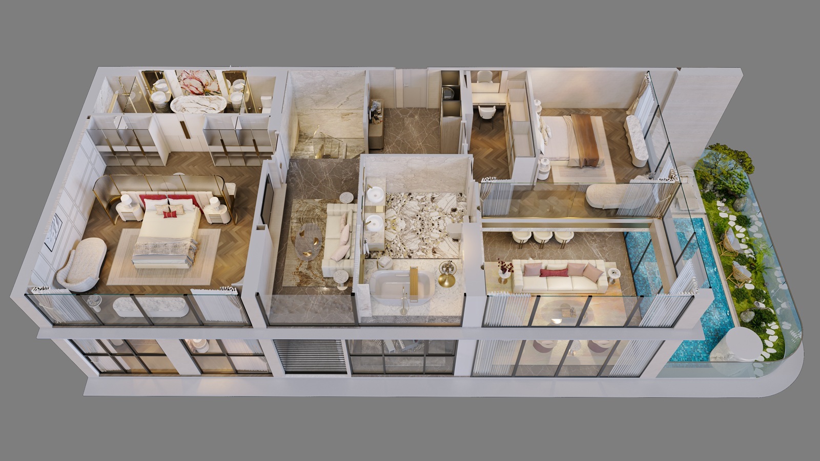 thiết kế căn hộ duplex rivea residences hà nội