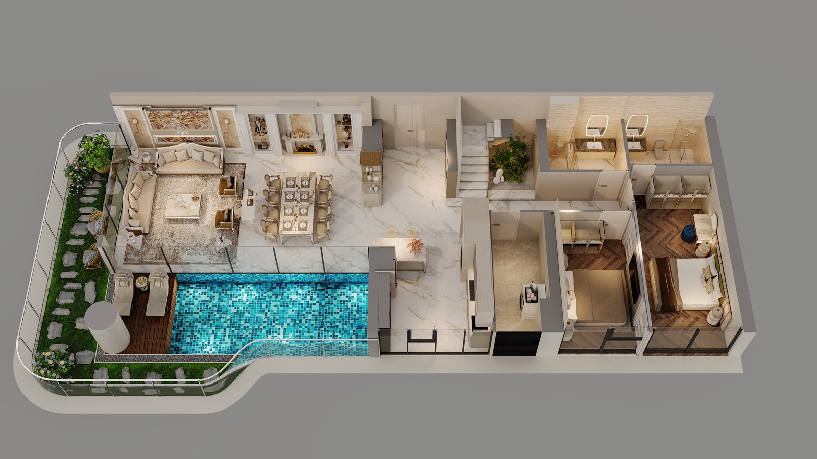 thiết kế căn hộ duplex rivea residences hà nội