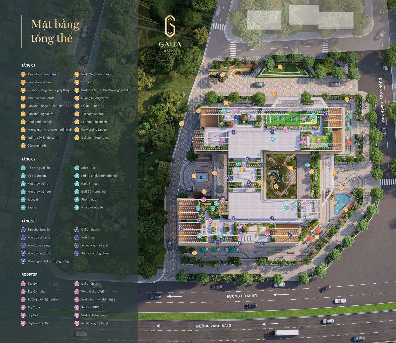 tiện ích dự án galia hanoi yên sở