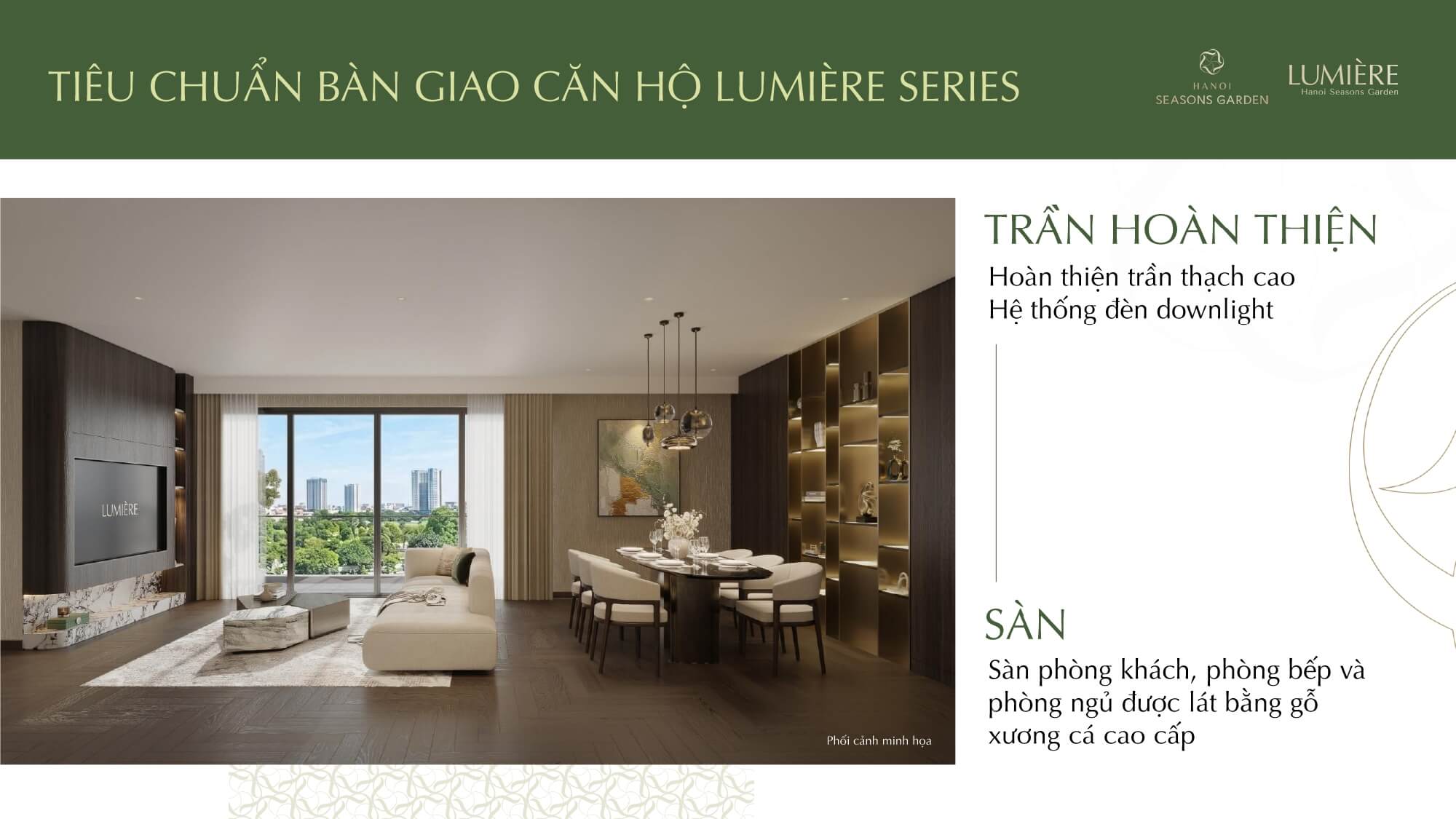 tiêu chuẩn bàn giao căn hộ lumiere hanoi seasons garden nguyễn trãi