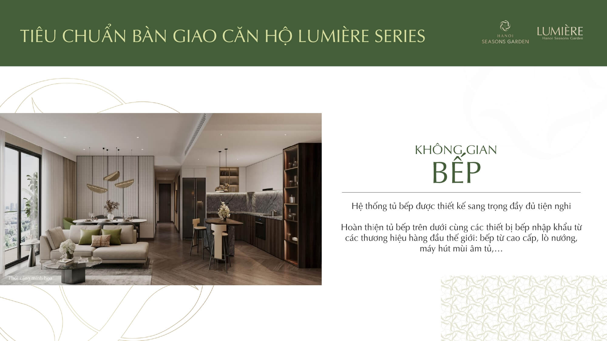 tiêu chuẩn bàn giao căn hộ lumiere hanoi seasons garden nguyễn trãi