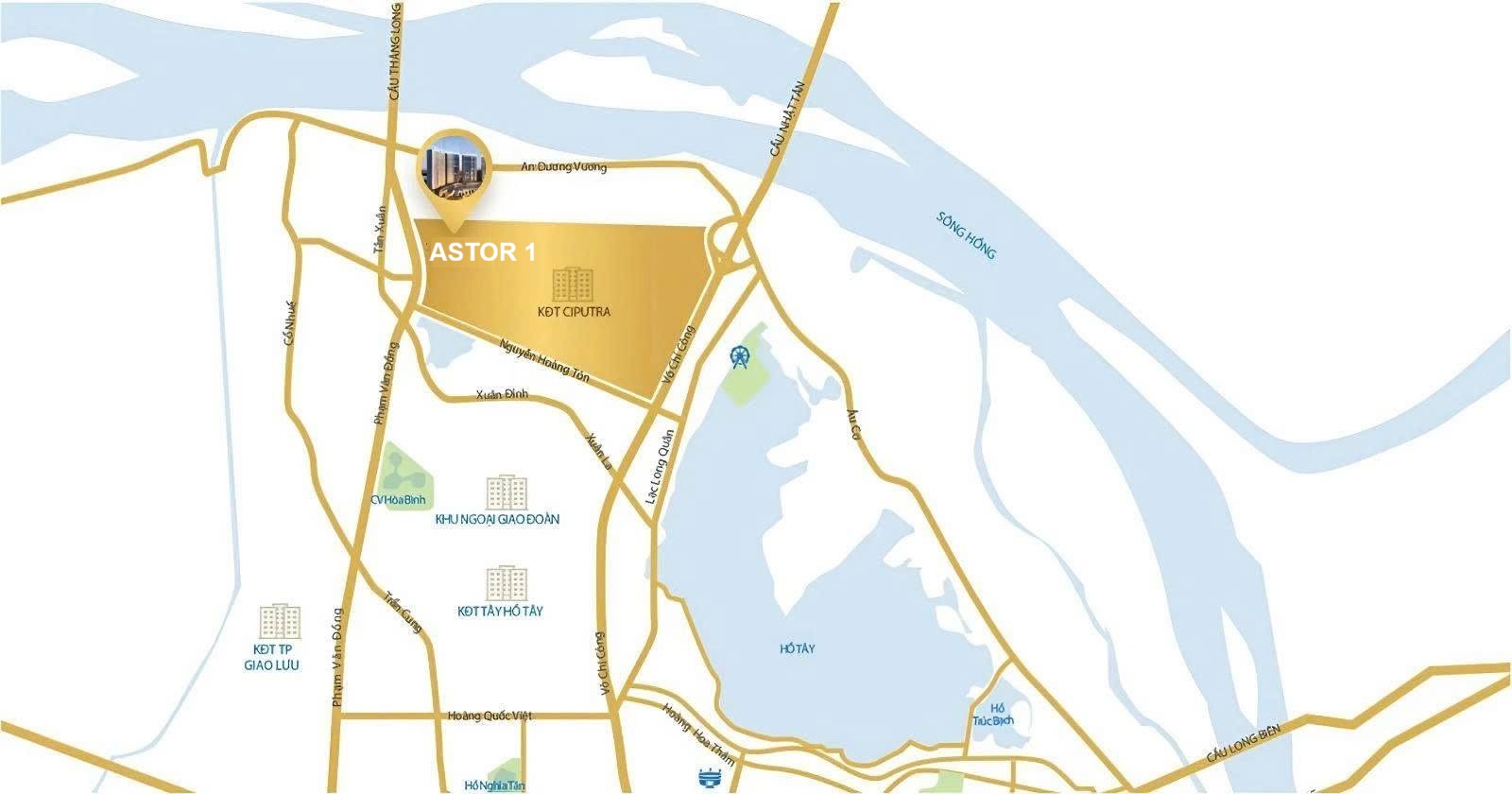 vị trí dự án astor 1 ia25 ciputra