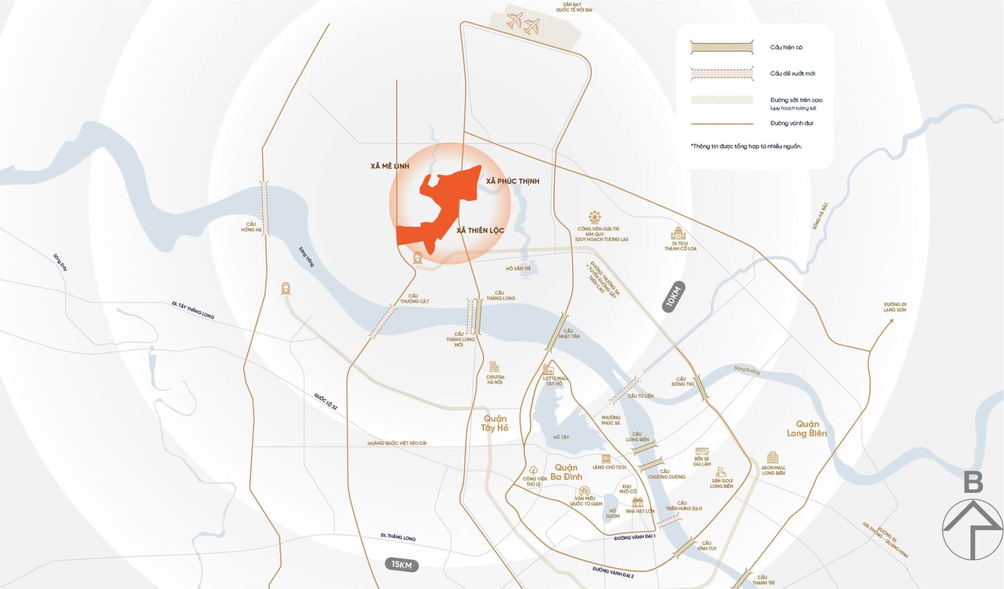 vị trí dự án handico sunshine metropolis city mê linh hà nội