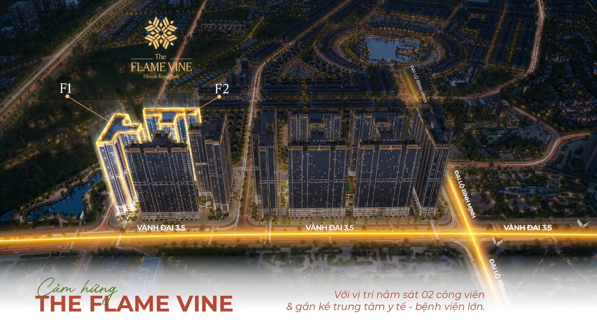 vị trí dự án the flame vine hinode royal park hoài đức
