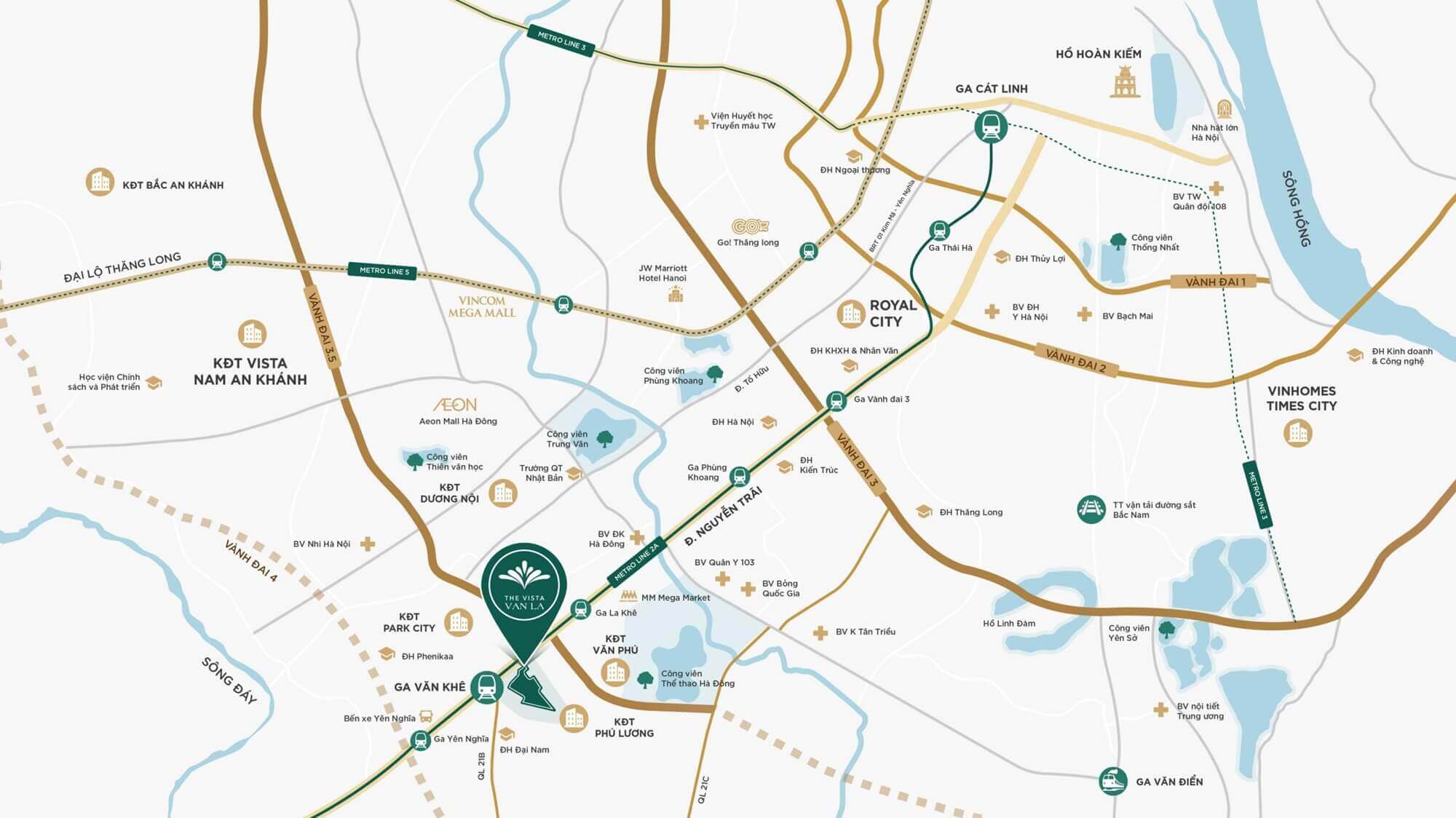 vị trí dự án urban green oasis văn la hà đông