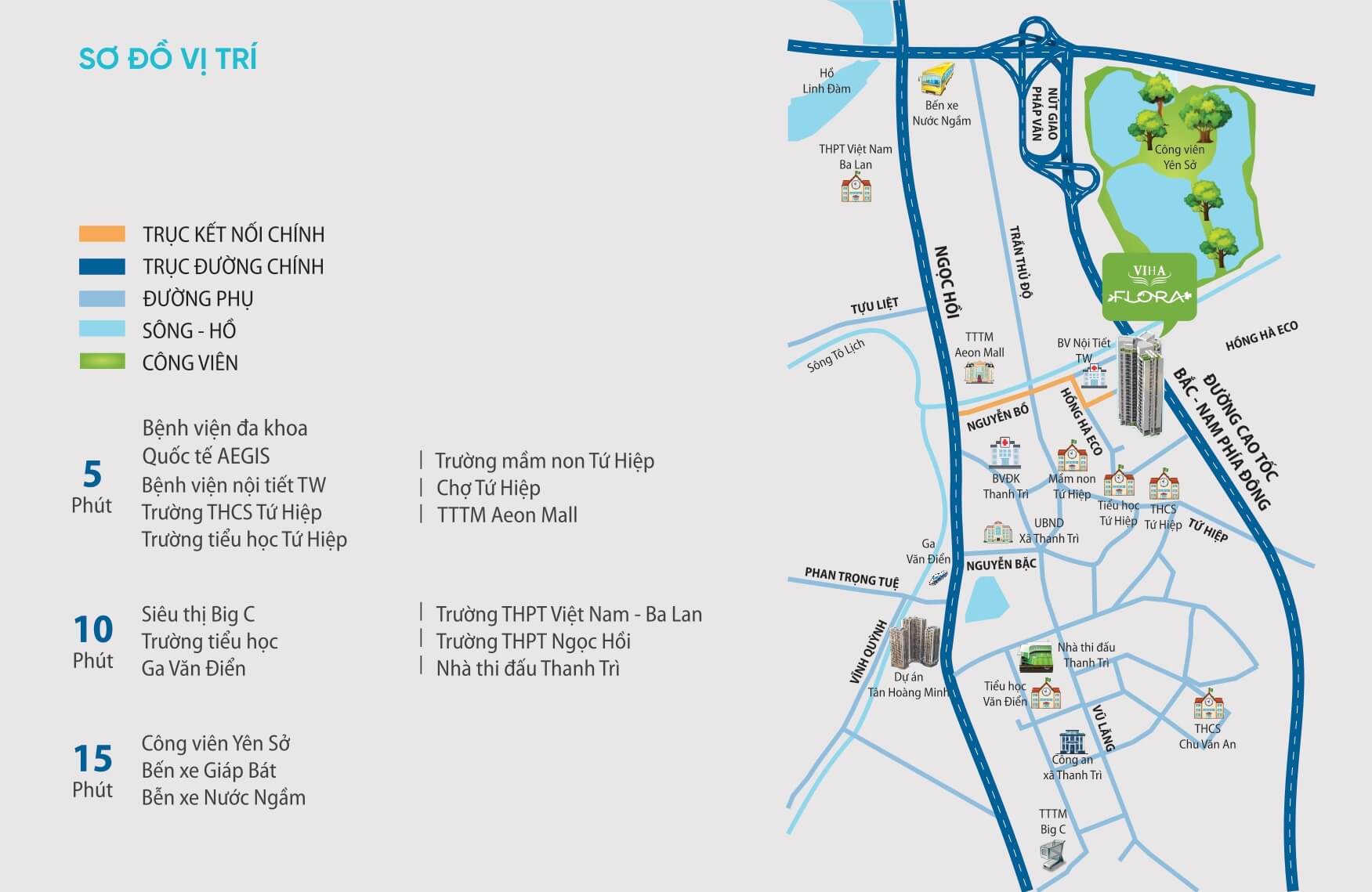 vị trí dự án viha flora yên sở