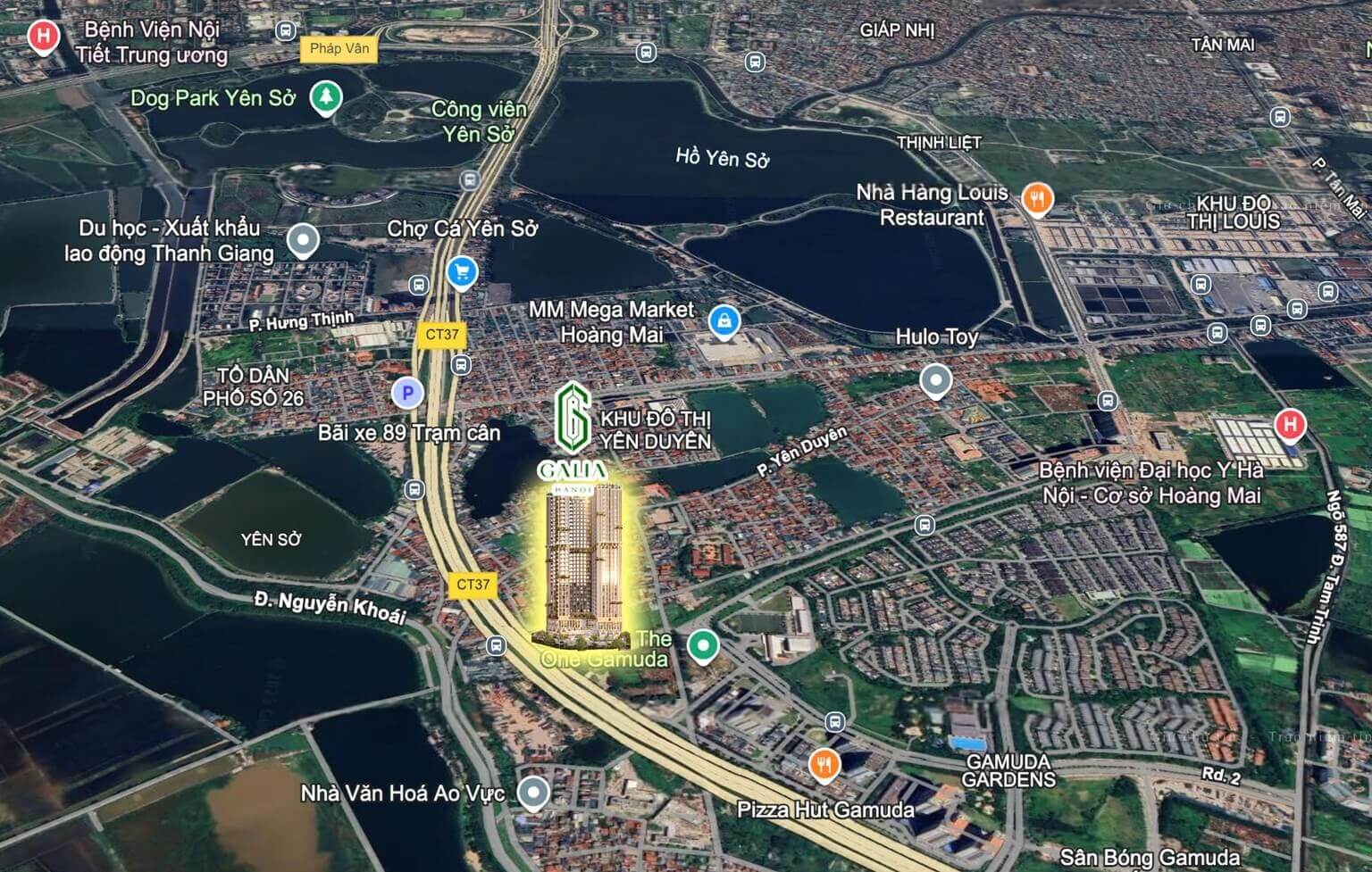 vị trí dự án galia hanoi yên sở